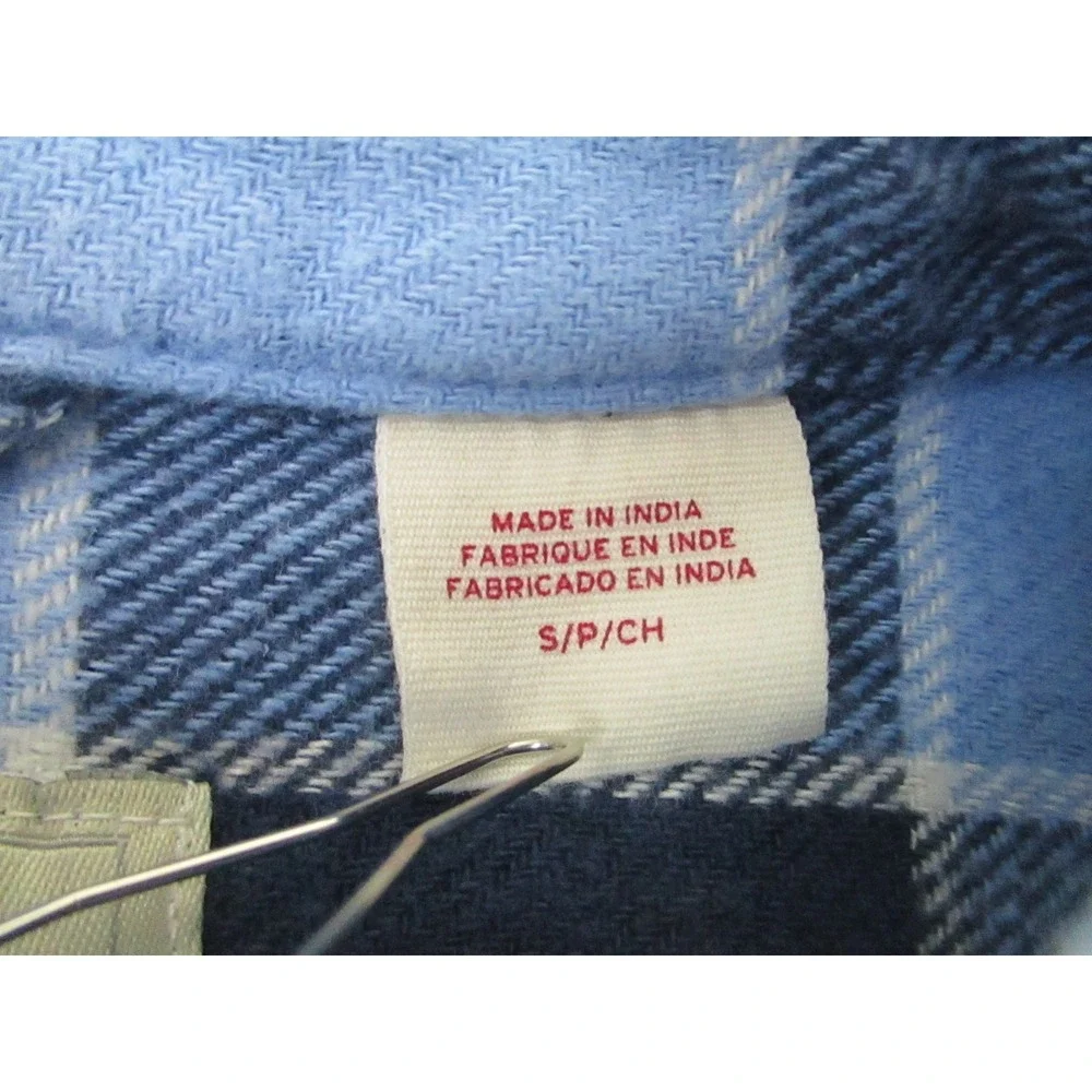 Levis SilverTab Shirt Mens Small Blue Plaid Flannel Oversized Button Down Pocket